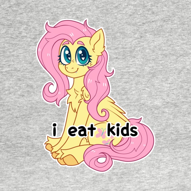 Funny Fluttershy 'i eat kids' by yumkandie